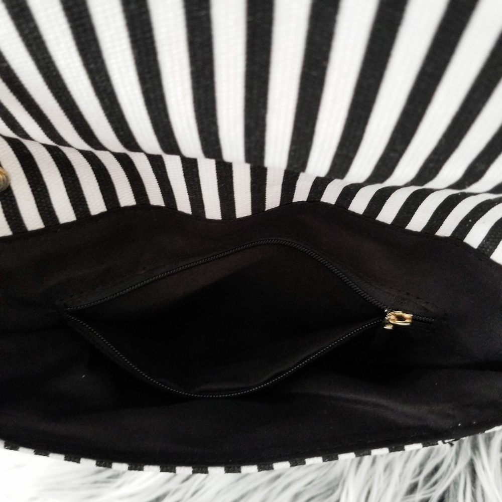 Last1🔒VERANDA Striped Bow Envelope Clutch Handbag - Picture 6 of 10